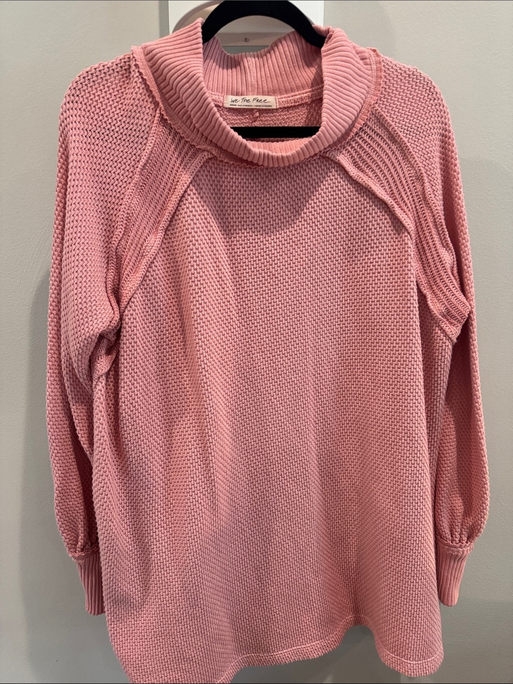 We The Free Blush Pink Cowl Neck Sweater